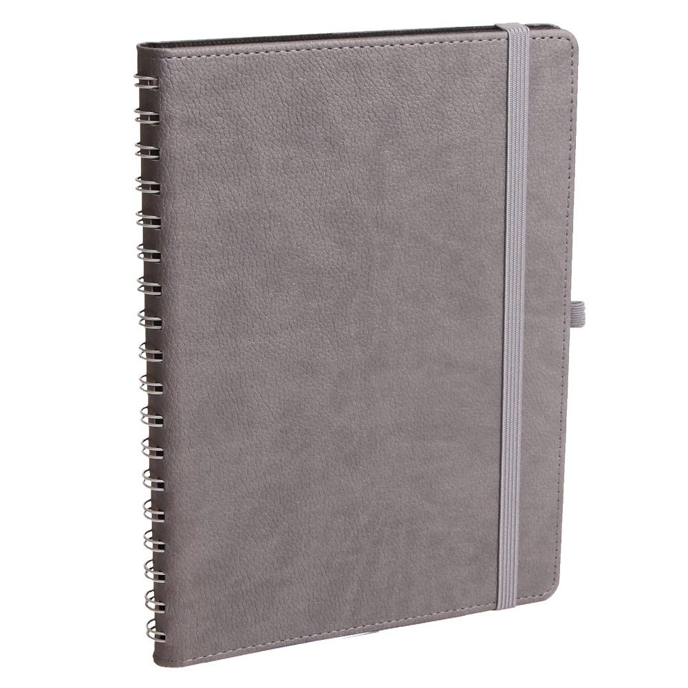 Promosyon SOĞUTOZU Gri Spiralli Tarihsiz Defter 17x24 cm