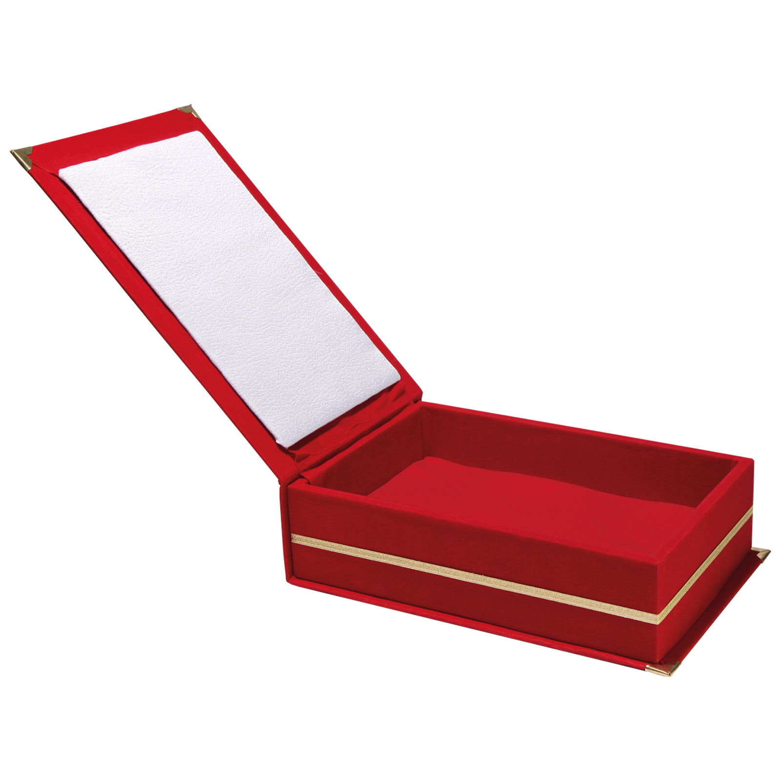 Promosyon Kaşmir Kırmızı Kadife Plaket Kutusu 14x24 cm