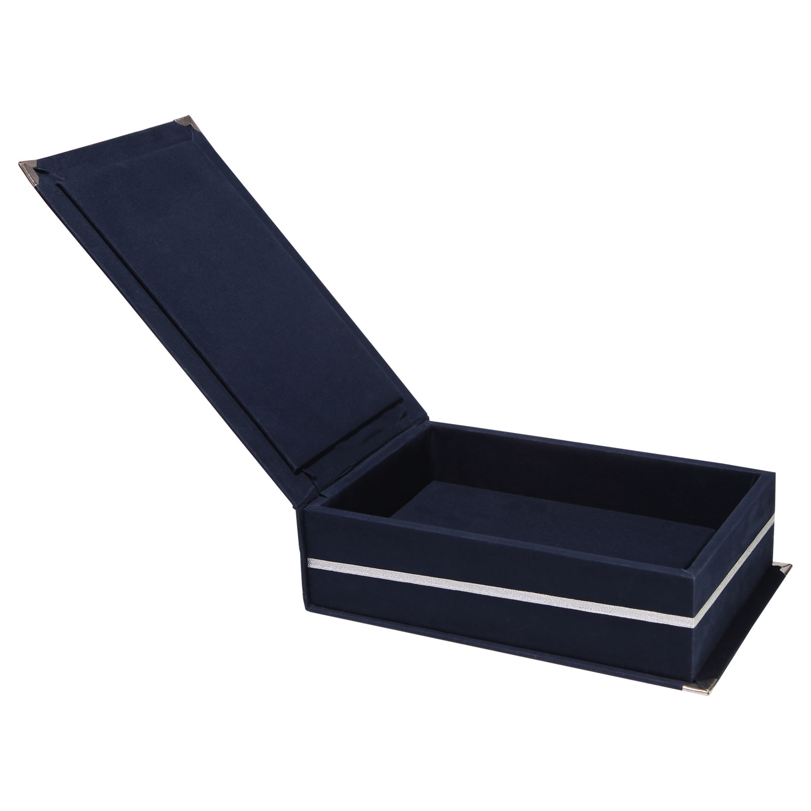 Promosyon Kaşmir Lacivert Kadife Plaket Kutusu 14x24 cm